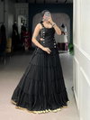 NNK1700 Marbel With Embossed Design Lace Border Lehenga With Blouse Koti Indo Western Collection Online Wholesale